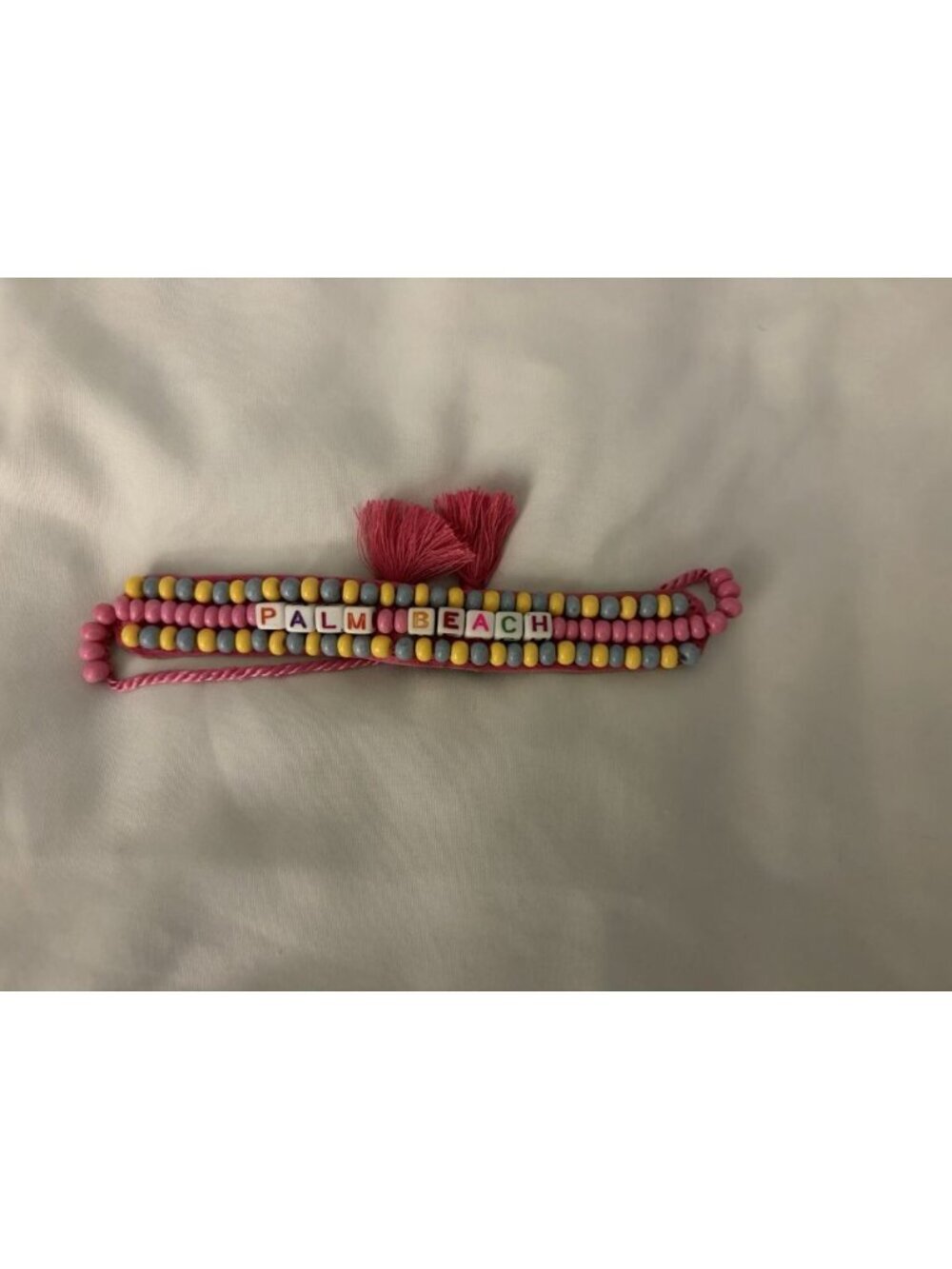 Love Shack Fancy Palm Beach Beaded Adjustable Bracelet Tassels NWOT